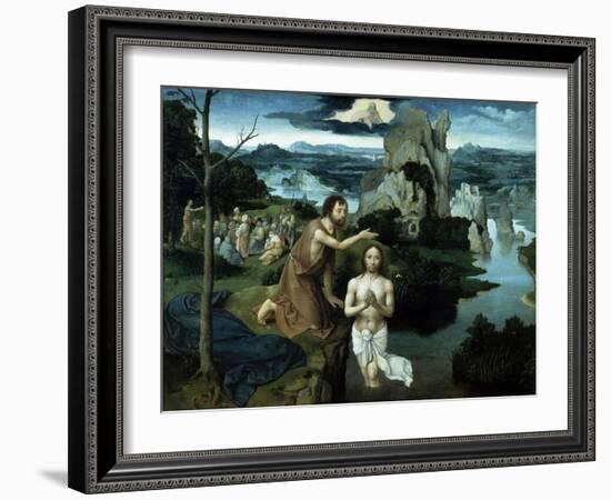 Baptism of Christ, Ca. 1515.-Joachim Patenir-Framed Giclee Print