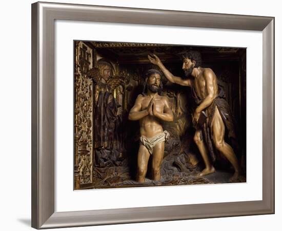 Baptism of Christ, Detail from Altarpiece Decorated with Sculptures of Philip of Burgundy-null-Framed Giclee Print