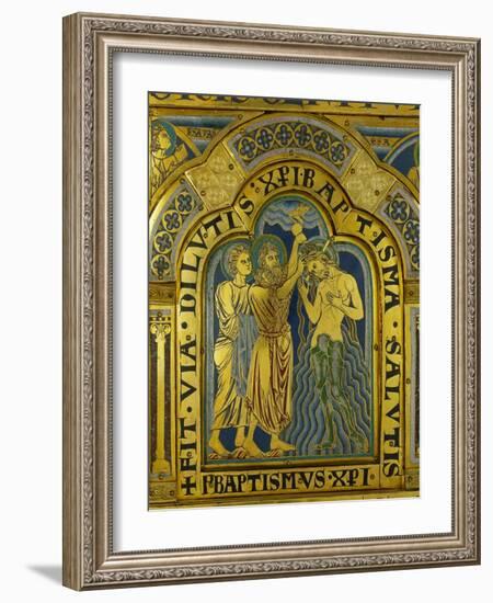 Baptism of Christ, from the Verdun Altarpiece-Nicholas of Verdun-Framed Giclee Print