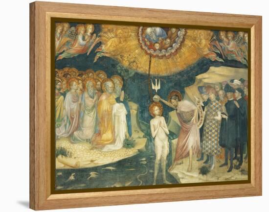 Baptism of Christ, Scene from Stories of John Baptist, 1416-Lorenzo Salimbeni-Framed Premier Image Canvas