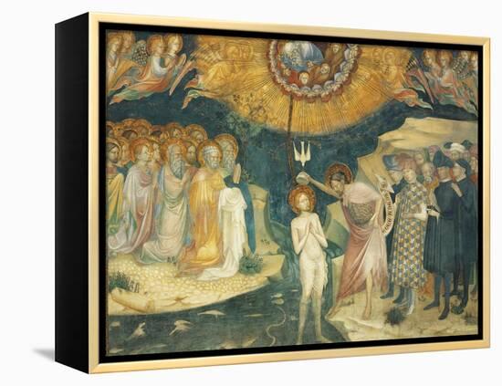 Baptism of Christ, Scene from Stories of John Baptist, 1416-Lorenzo Salimbeni-Framed Premier Image Canvas