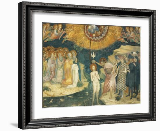 Baptism of Christ, Scene from Stories of John Baptist, 1416-Lorenzo Salimbeni-Framed Giclee Print