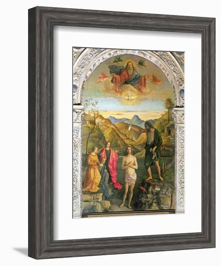 Baptism of Christ, St. John Altarpiece-Giovanni Bellini-Framed Giclee Print