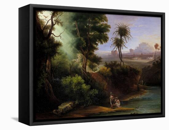 Baptism of Christ-Hermann Corrodi-Framed Premier Image Canvas