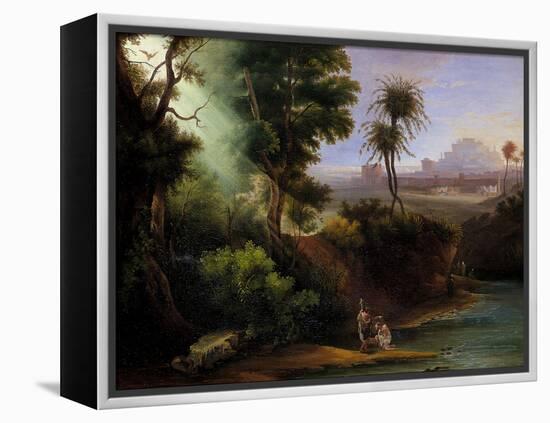 Baptism of Christ-Hermann Corrodi-Framed Premier Image Canvas