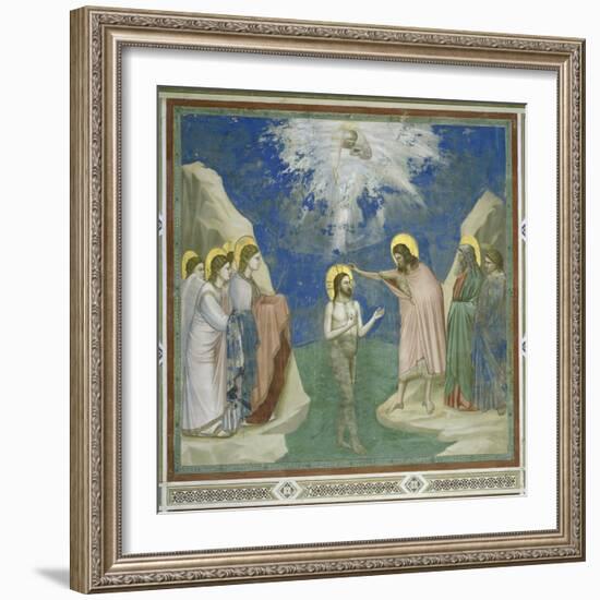 Baptism of Christ-Giotto di Bondone-Framed Giclee Print