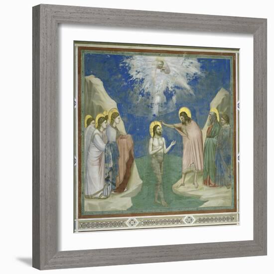 Baptism of Christ-Giotto di Bondone-Framed Giclee Print