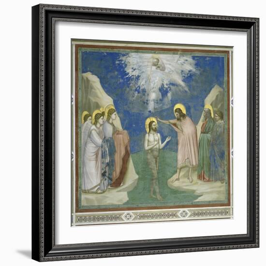 Baptism of Christ-Giotto di Bondone-Framed Giclee Print