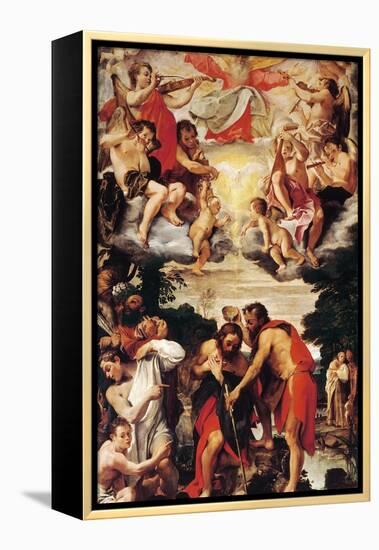 Baptism of Christ-Annibale Carracci-Framed Premier Image Canvas