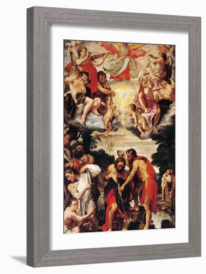 Baptism of Christ-Annibale Carracci-Framed Giclee Print