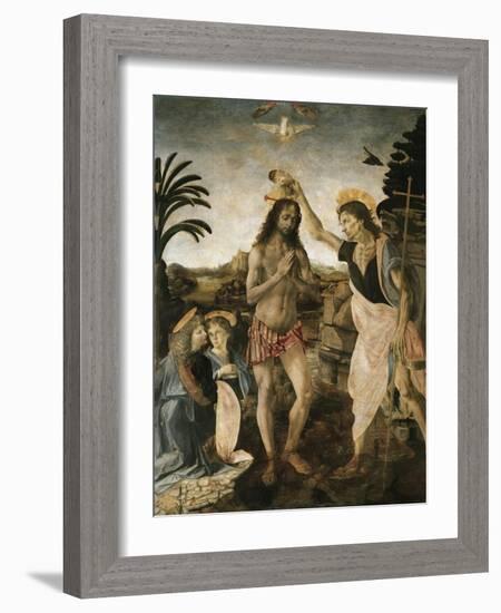 Baptism of Christ-Leonardo da Vinci-Framed Giclee Print