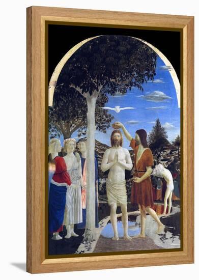 Baptism of Christ-Piero della Francesca-Framed Stretched Canvas