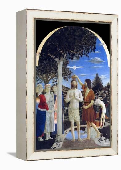 Baptism of Christ-Piero della Francesca-Framed Stretched Canvas