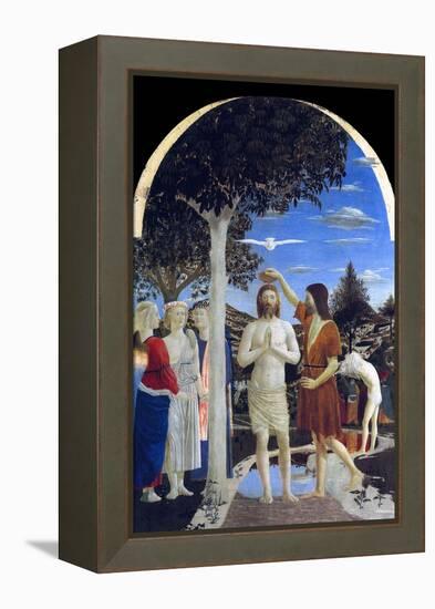 Baptism of Christ-Piero della Francesca-Framed Stretched Canvas