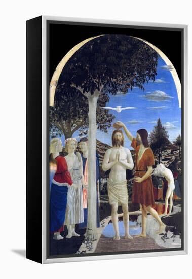 Baptism of Christ-Piero della Francesca-Framed Stretched Canvas