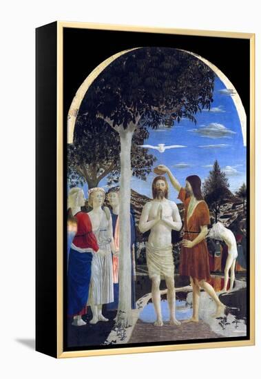 Baptism of Christ-Piero della Francesca-Framed Stretched Canvas