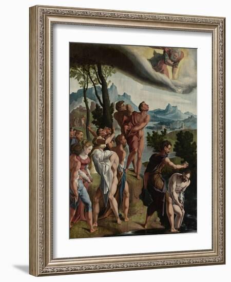 Baptism of Christ-Jan van Scorel-Framed Art Print
