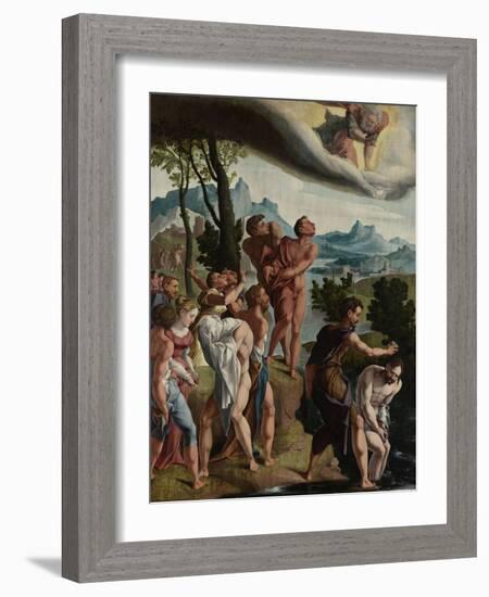 Baptism of Christ-Jan van Scorel-Framed Art Print