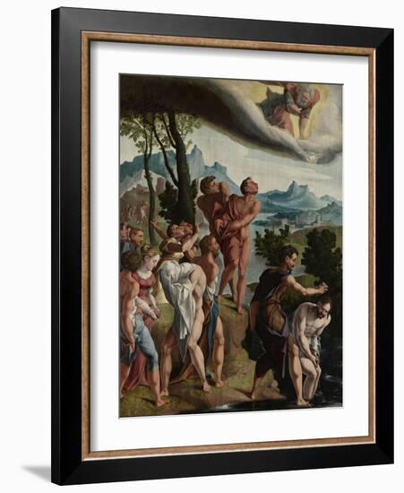 Baptism of Christ-Jan van Scorel-Framed Art Print