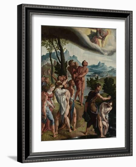 Baptism of Christ-Jan van Scorel-Framed Art Print