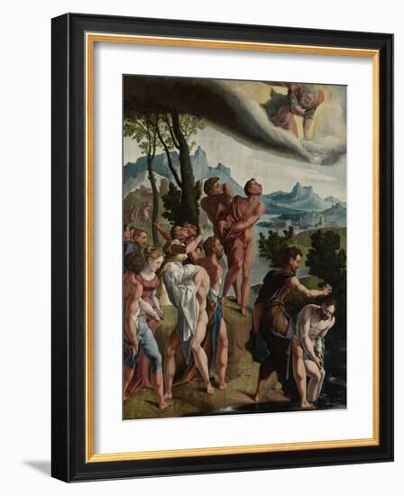 Baptism of Christ-Jan van Scorel-Framed Art Print