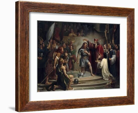 Baptism of Clovis at Reims, 25 December 496-François-Louis Dejuinne-Framed Giclee Print