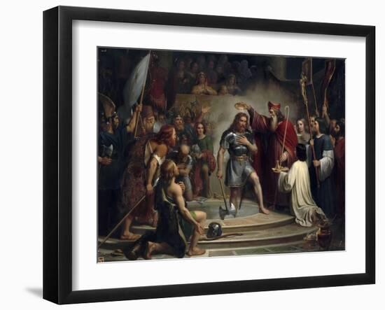 Baptism of Clovis at Reims, 25 December 496-François-Louis Dejuinne-Framed Giclee Print