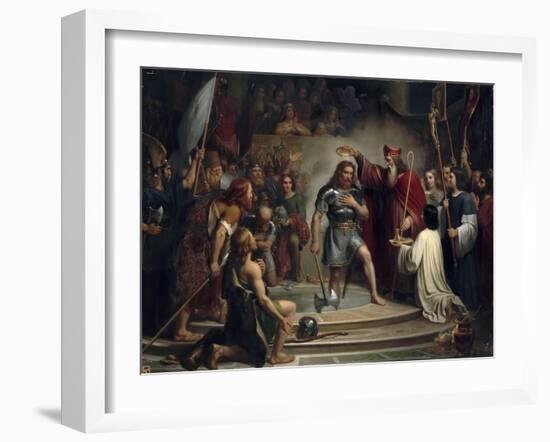 Baptism of Clovis at Reims, 25 December 496-François-Louis Dejuinne-Framed Giclee Print