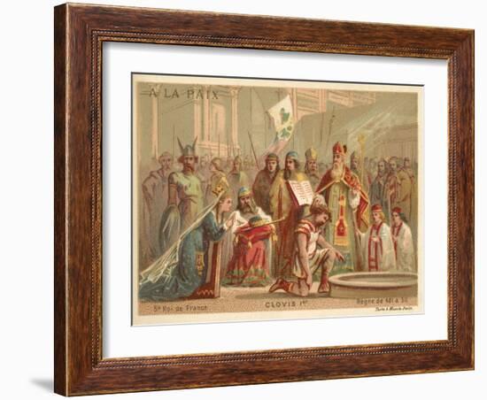 Baptism of Clovis I, King of the Franks, 496-null-Framed Giclee Print