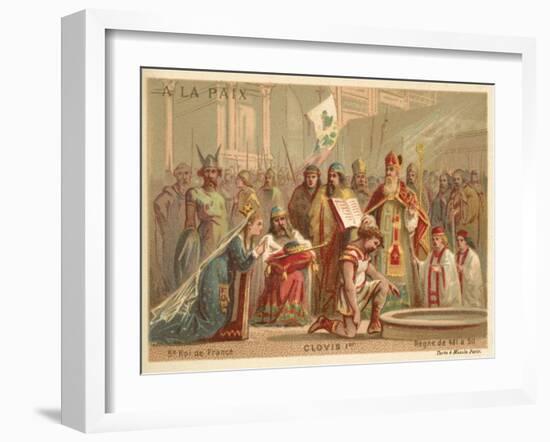 Baptism of Clovis I, King of the Franks, 496-null-Framed Giclee Print