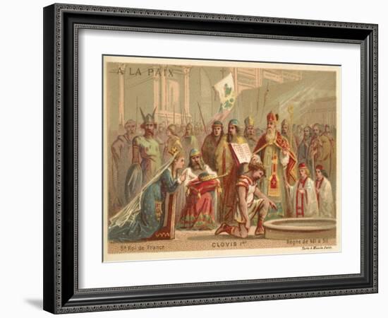 Baptism of Clovis I, King of the Franks, 496-null-Framed Giclee Print