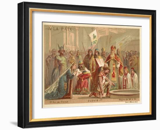Baptism of Clovis I, King of the Franks, 496-null-Framed Giclee Print