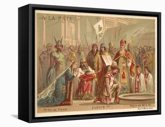 Baptism of Clovis I, King of the Franks, 496-null-Framed Premier Image Canvas