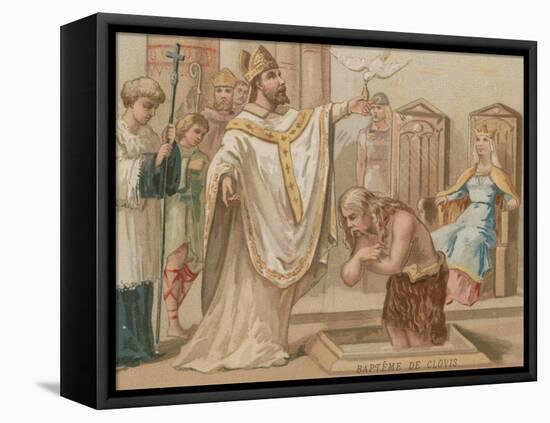 Baptism of Clovis I, King of the Franks, Christmas Day 496-null-Framed Premier Image Canvas