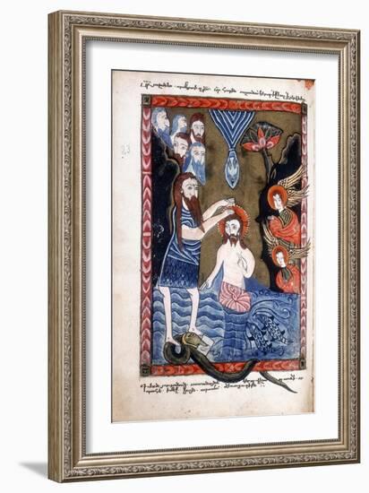 Baptism of Jesus by John the Baptist, from Armenian Evangelistery-null-Framed Giclee Print