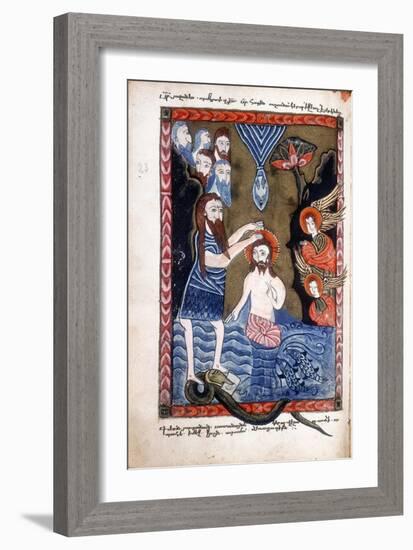 Baptism of Jesus by John the Baptist, from Armenian Evangelistery-null-Framed Giclee Print