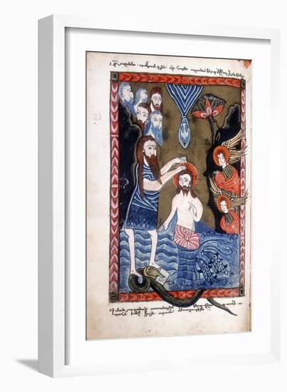 Baptism of Jesus by John the Baptist, from Armenian Evangelistery-null-Framed Giclee Print