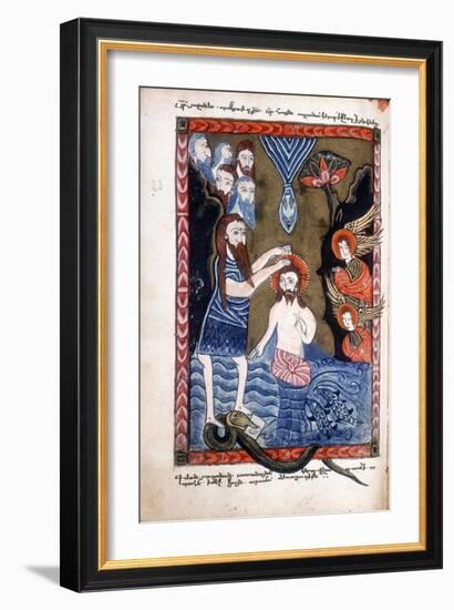 Baptism of Jesus by John the Baptist, from Armenian Evangelistery-null-Framed Giclee Print