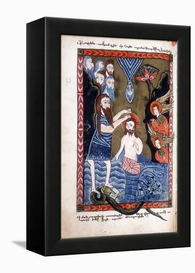 Baptism of Jesus by John the Baptist, from Armenian Evangelistery-null-Framed Premier Image Canvas