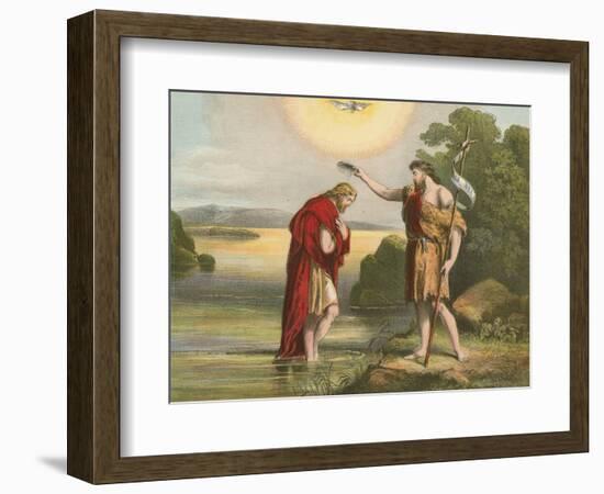 Baptism of Jesus by John the Baptist-English School-Framed Giclee Print