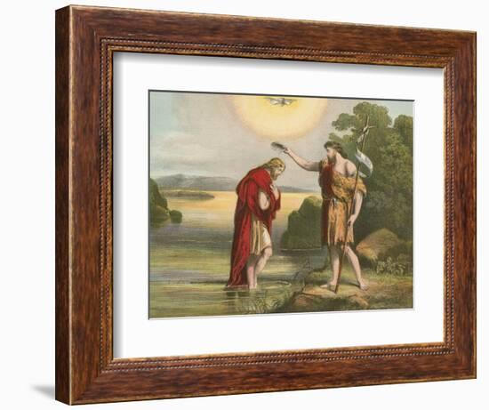 Baptism of Jesus by John the Baptist-English School-Framed Giclee Print