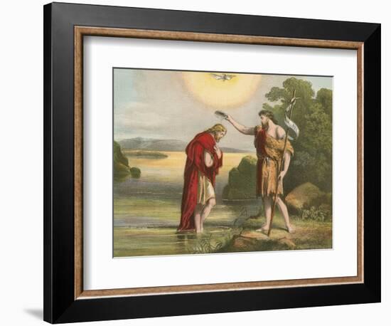 Baptism of Jesus by John the Baptist-English School-Framed Giclee Print