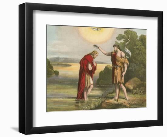 Baptism of Jesus by John the Baptist-English School-Framed Giclee Print