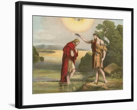 Baptism of Jesus by John the Baptist-English School-Framed Giclee Print