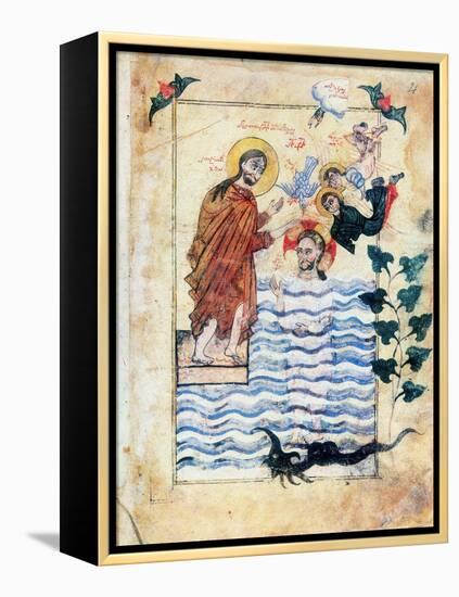 Baptism of Jesus by St John the Baptist, 1305-Simeon Artchichetski-Framed Premier Image Canvas