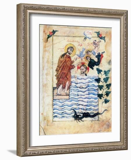 Baptism of Jesus by St John the Baptist, 1305-Simeon Artchichetski-Framed Giclee Print