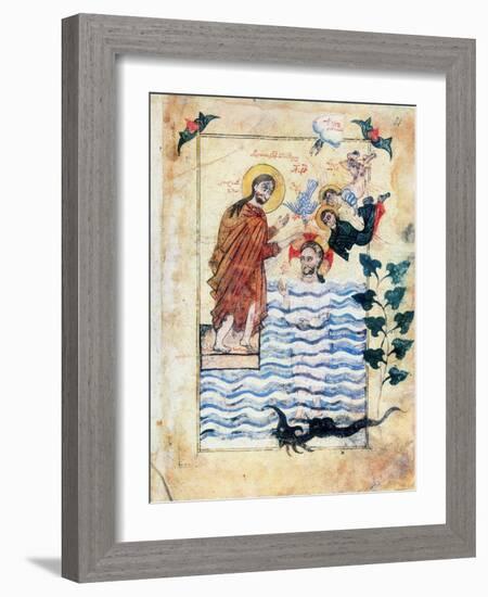 Baptism of Jesus by St John the Baptist, 1305-Simeon Artchichetski-Framed Giclee Print