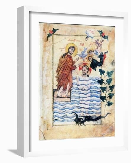 Baptism of Jesus by St John the Baptist, 1305-Simeon Artchichetski-Framed Giclee Print