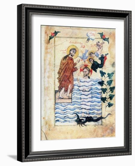 Baptism of Jesus by St John the Baptist, 1305-Simeon Artchichetski-Framed Giclee Print