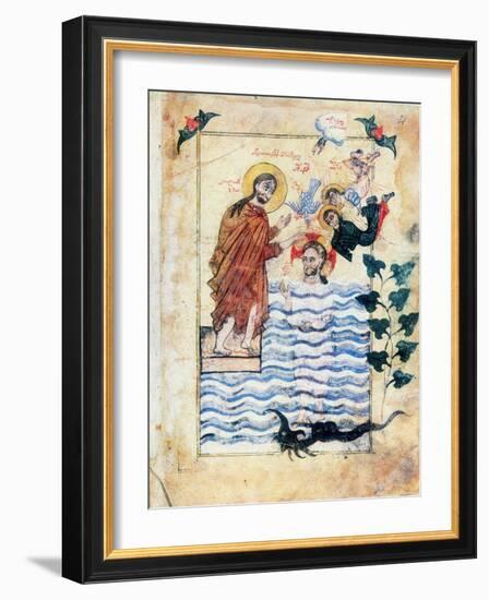 Baptism of Jesus by St John the Baptist, 1305-Simeon Artchichetski-Framed Giclee Print